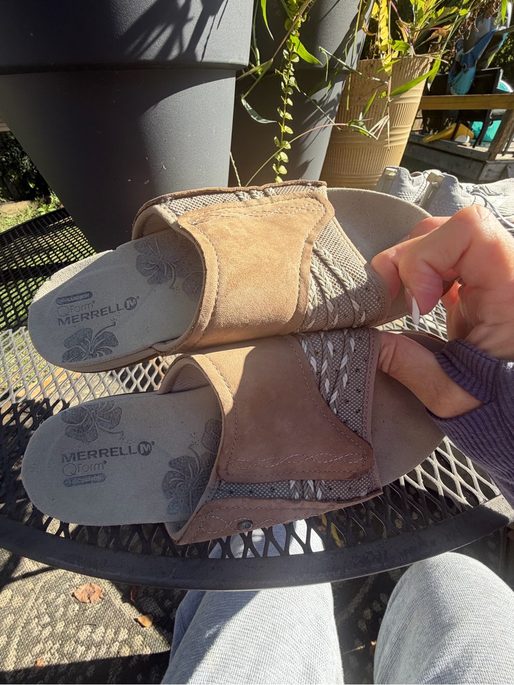 Merrell Women’s Brown Slide Sandals with Adjustable Strap
